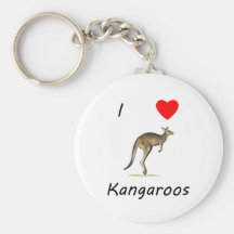 I Love Kangaroos Keychain