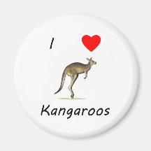 I Love Kangaroos Magnets