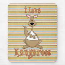 I Love Kangaroos Mouse Pads