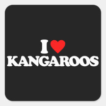 I LOVE KANGAROOS STICKERS