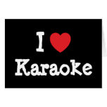 I love Karaoke heart custom personalized Cards