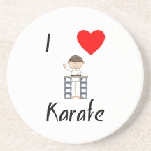 I Love Karate (3) Beverage Coaster