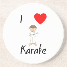I Love Karate (4) Beverage Coaster