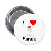 I Love Karate (4) Buttons