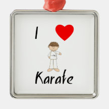 I Love Karate (4) Christmas Ornaments