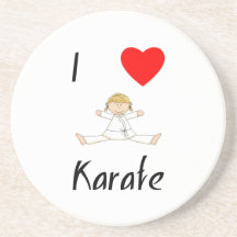 I Love Karate Drink Coaster