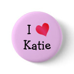 I Love Katie buttons