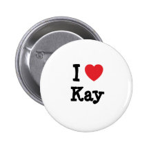 I love Kay heart T-Shirt Pin