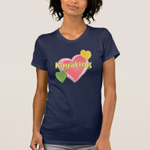 I Love Kayak Hearts T Shirts