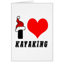 I Love Kayaking Design Card