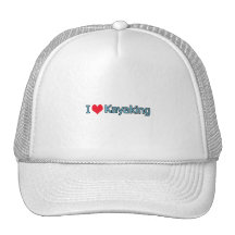 I Love Kayaking Logo Mesh Hat