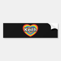 I love Keith. I love you Keith. Heart Bumper Sticker
