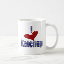 I love Ketchup Funny LOL Design Coffee Mugs