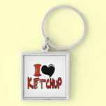 I Love Ketchup keychains