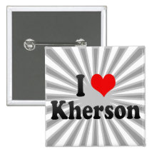 I Love Kherson, Ukraine Pinback Button