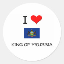 I Love King Of Prussia Pennsylvania Round Stickers