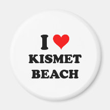 I Love Kismet Beach New York Fridge Magnet