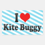 I love Kite Buggy Rectangle Sticker