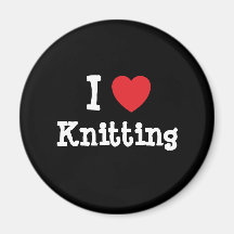 I love Knitting heart custom personalized Magnets