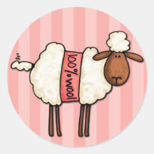 i love knitting round sticker