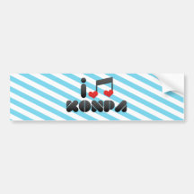 I Love Konpa Bumper Sticker