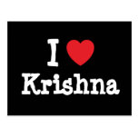 I love Krishna heart T-Shirt Post Cards