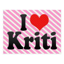 I Love Kriti Post Card