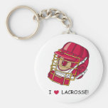 I Love Lacrosse Key Chain