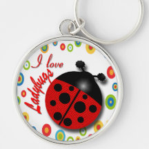 I Love Ladybugs Key Chains