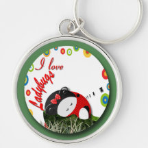 I Love Ladybugs Keychain