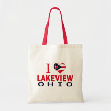 I love Lakeview, Ohio Canvas Bags