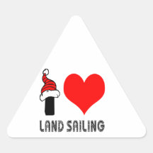 I Love Land Sailing Design Sticker