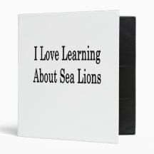 I Love Learning About Sea Lions Vinyl Binder