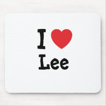 I love Lee heart custom personalized Mouse Pads