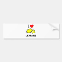 I Love Lemons Bumper Sticker