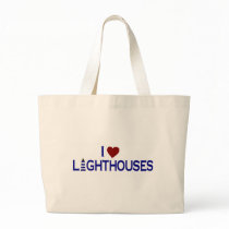 I Love Lighthouses Canvas Bags