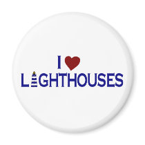 I Love Lighthouses Fridge Magnets