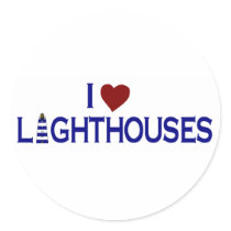 I Love Lighthouses Sticker