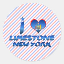 I love Limestone, New York Round Stickers