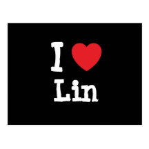 I love Lin heart T-Shirt Post Card