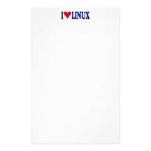 I Love Linux Stationery Design