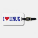 I Love Linux Travel Bag Tags