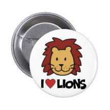 I Love lions Button
