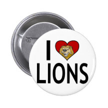I Love Lions Pinback Button