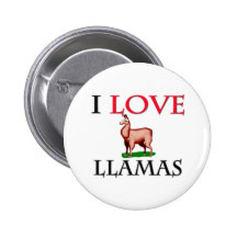 I Love Llamas Pinback Button