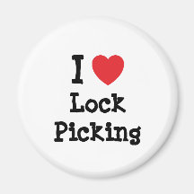 I love Lock Picking heart custom personalized Refrigerator Magnets