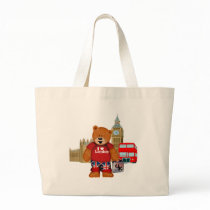 I Love London -Teddy Bear Canvas Bags