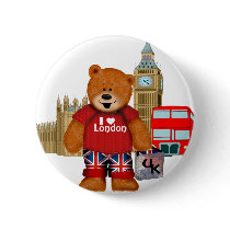 I Love London -Teddy Bear Pins