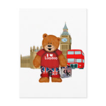 I Love London -Teddy Bear Postcards