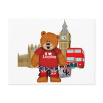 I Love London -Teddy Bear Postcards